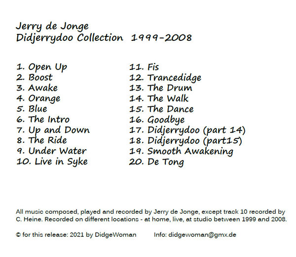CD Jerry de Jonge - Didjerrydoo Collection